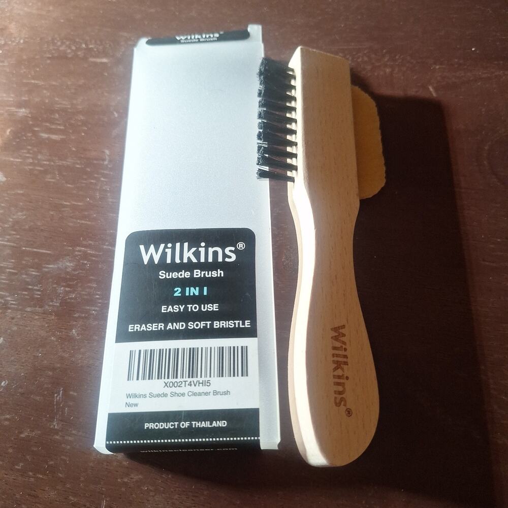Wilkins Suede Shoe Cleaner Soft Bristle Brush Yellow Rubber Suede Eraser NIB